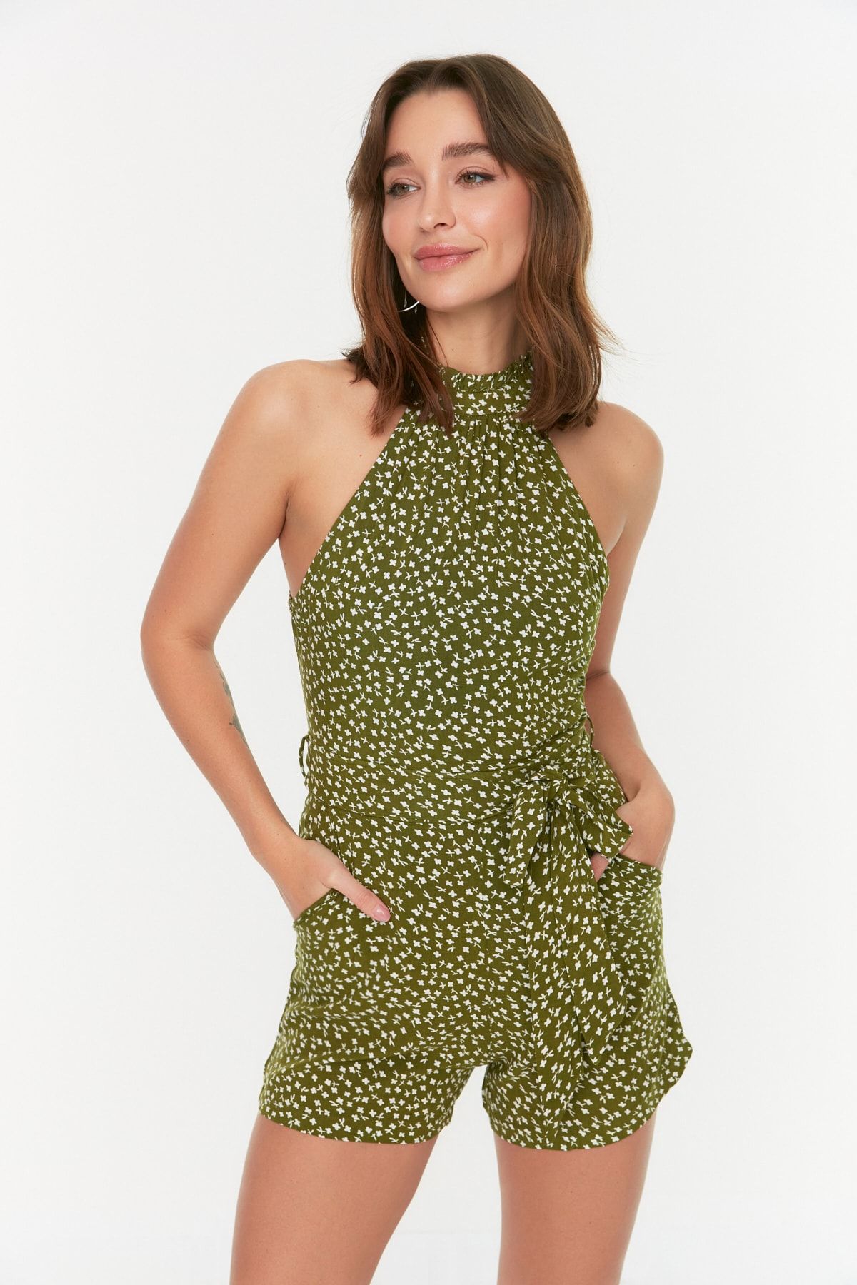 Trendyol Collection Jumpsuit Green Fitted Trendyol