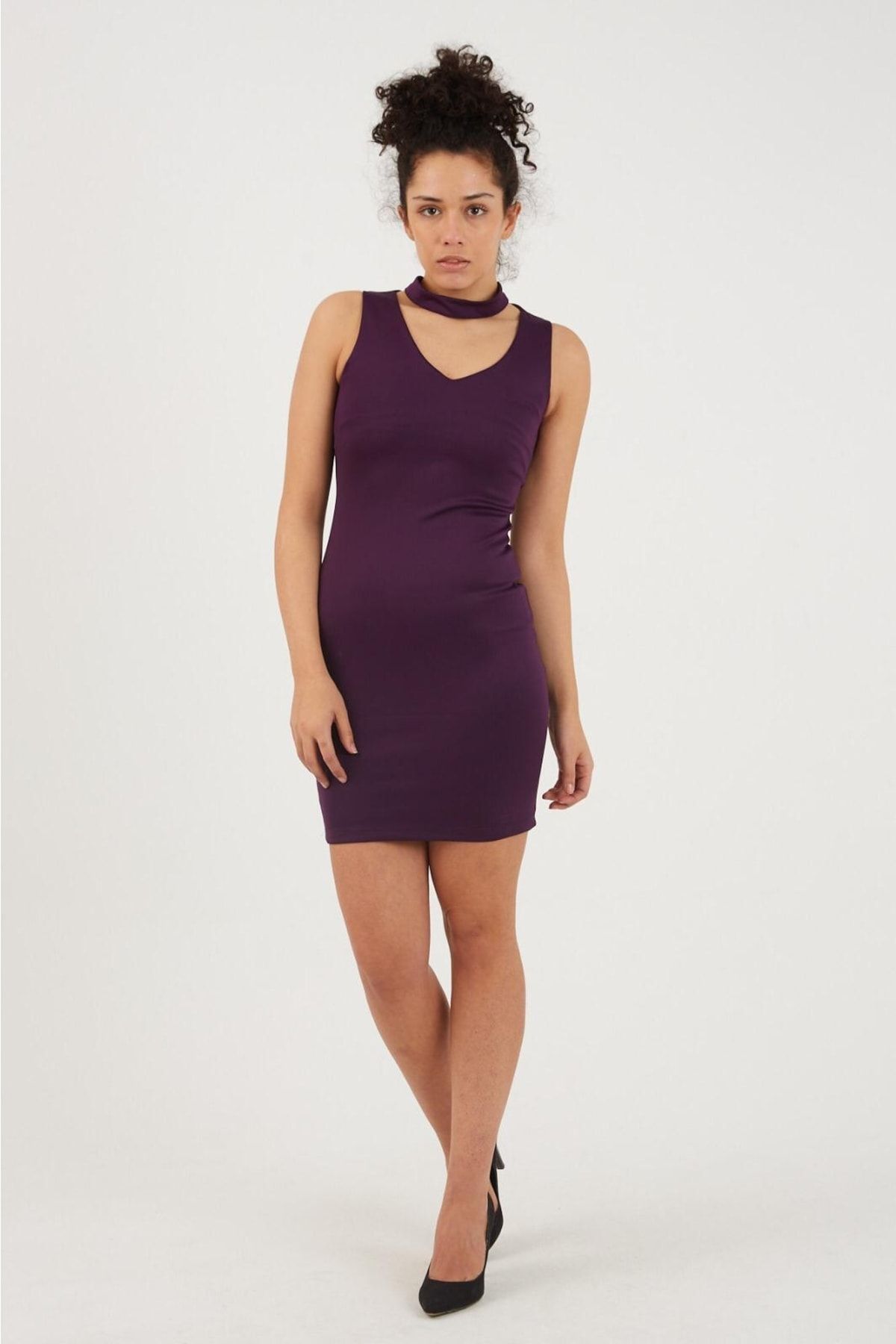Dark purple bodycon online dress