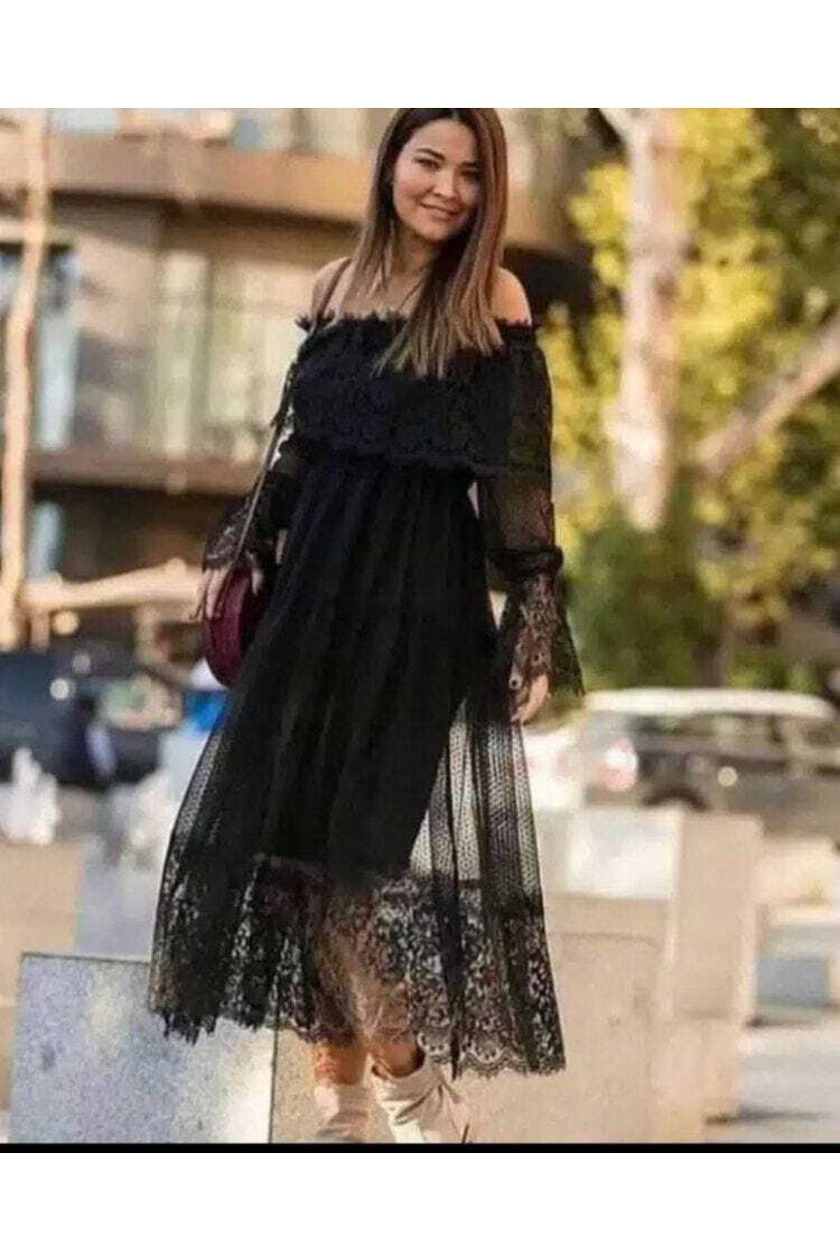 Secret Passion Lingerie-Black Guipure Embroidered Tulle Evening Dress Graduation Dress Engagement Dress Wedding Dress Cix Md-161163 2