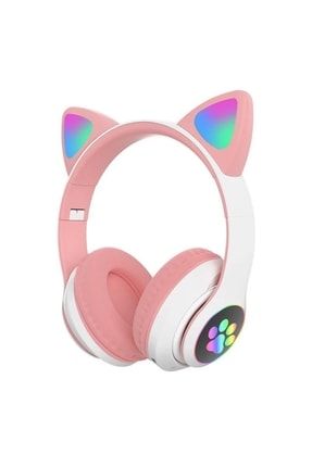 Ear Cat Kzl -kedicik Figürlü-yüksek Ses Kaliteli-led Işıklı-hafıza Kartı&aux Girişli Kedi-kulaklık EARCAT