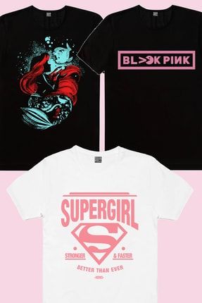 Süperabla Beyaz, Blackpink Pac, Deniz Kızı Kız Çocuk Tişört 3'lü Eko Paket 1M1BG950KX