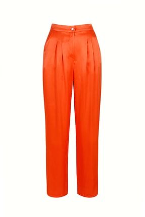 Kadın Oranj Yırtmaçlı Düz Kesim Pantolon LG-OZ222-PNT