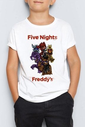 Five Nights At Freddy's Baskılı Unisex Çocuk Tişört T-shirt Mr-09 PRA-5813584-031169