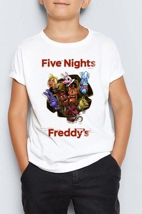 Five Nights At Freddy's Baskılı Unisex Çocuk Tişört T-shirt Mr-06 PRA-5813580-951681