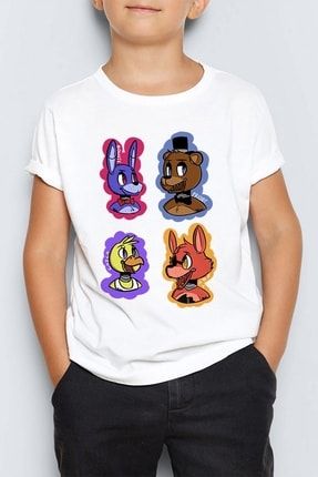 Five Nights At Freddy's Baskılı Unisex Çocuk Tişört T-shirt Mr-07 PRA-5813582-053999