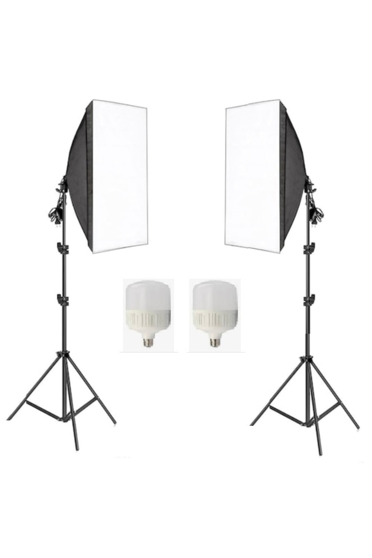 Ikili Softbox Seti  50x70cm Lambalı Toplam 9000 Lümen