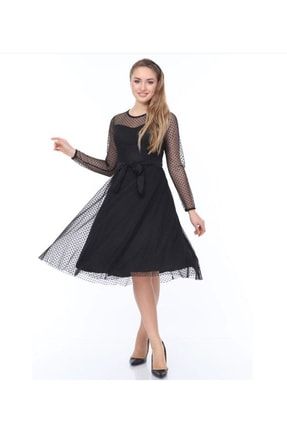 Astarlı Trend Tül Kumaş Elbise Abiye ED-254141