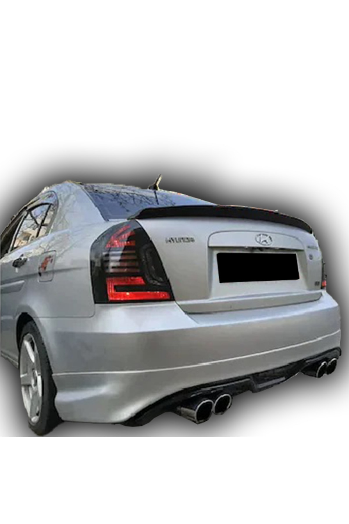 Genel Markalar Hyundai Accent Era Arka Tampon Eki Difüzör Boyalı  Abs Plastik Uyumlu