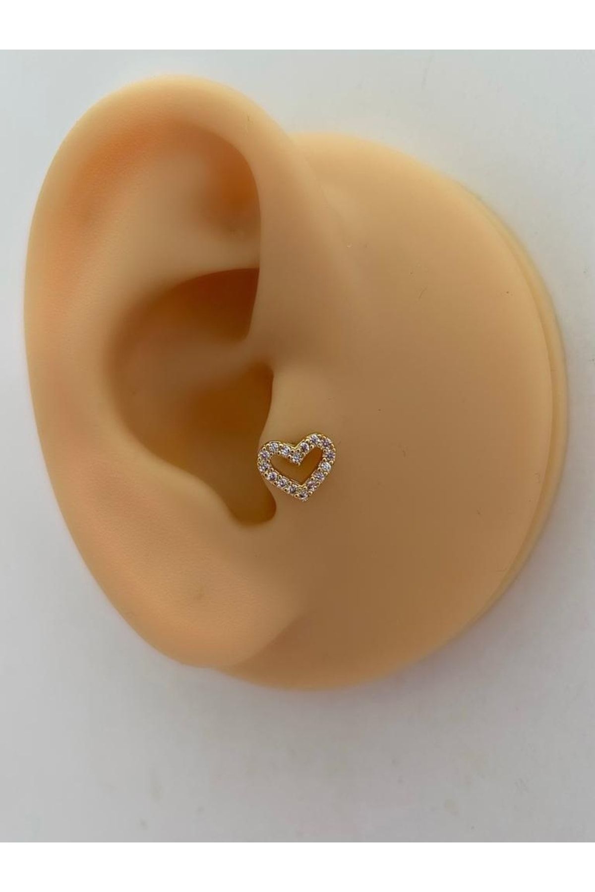 GOLD RENK Kalp Tragus HELİX LOBE UYUMLU Piercing
