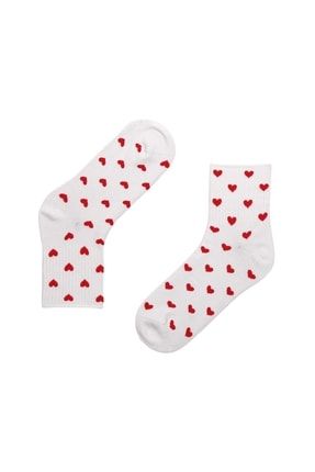 Kalp Desenli Kadın Çorap HOG21WF-013
