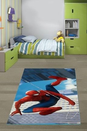 Örümcek Adam Desenli Spider Man Dijital Baskı Yıkanabilir Kaymaz Taban Çocuk Genç Odası Halısı MNTSP
