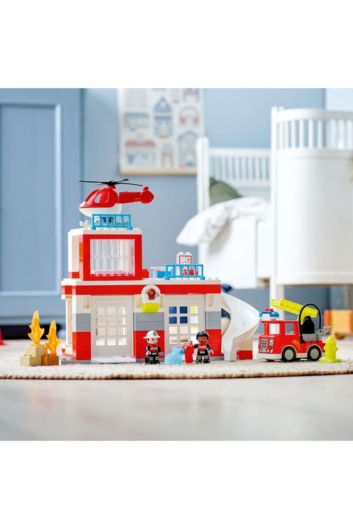 LEGO لگو ایستگاه آتش نشانی و هلیکوپتر نجات Duplo 10970 - ست ساختمان برای کودکان نوپا (117 قطعه)