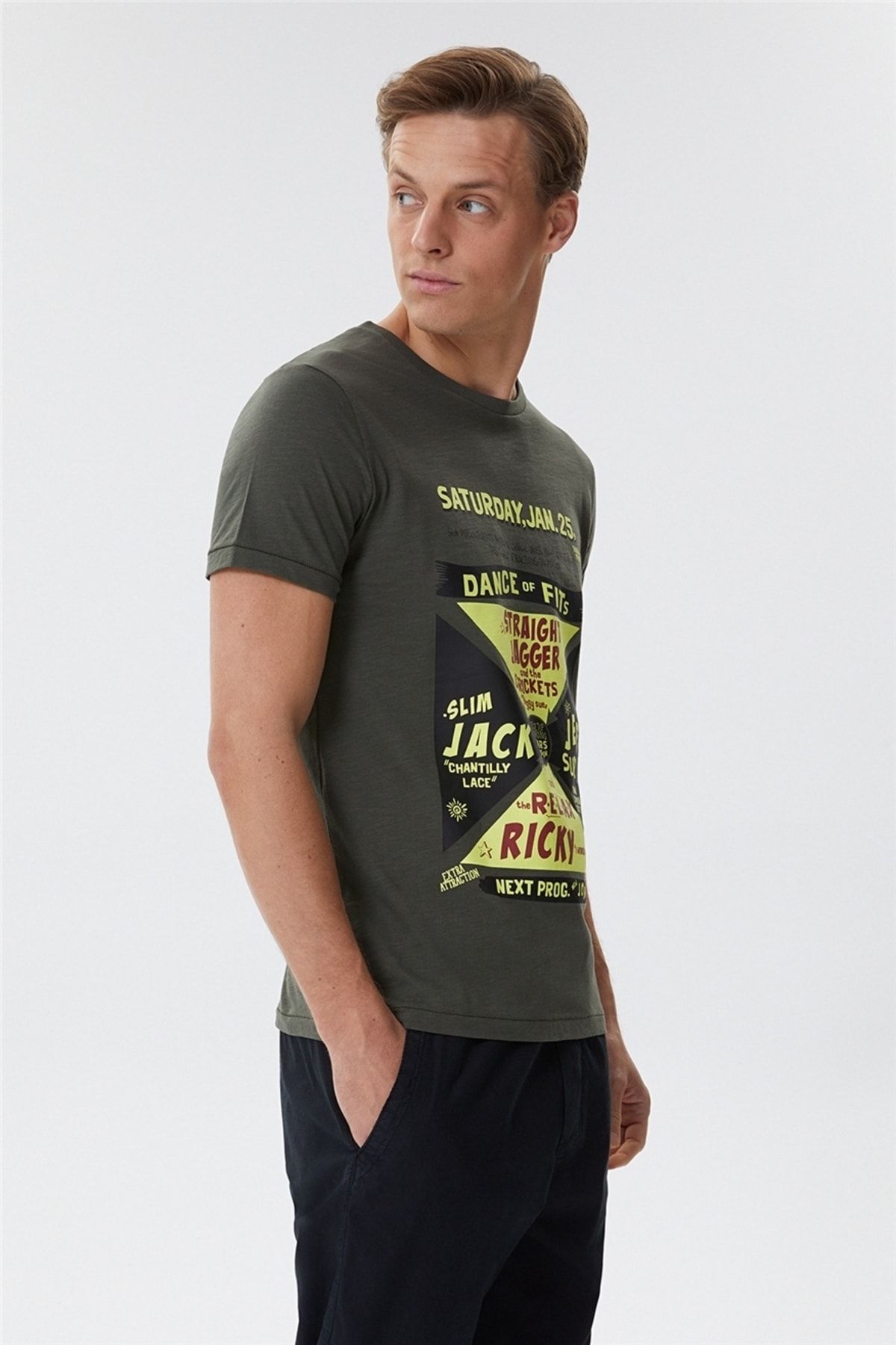 تی شرت سبز مردانه Kenway O Yaka Lee Cooper