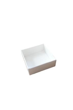 Asetat Kapaklı Karton Kutu 6x6x2.5 Cm - 50 Adet Beyaz ETE7287Beyaz