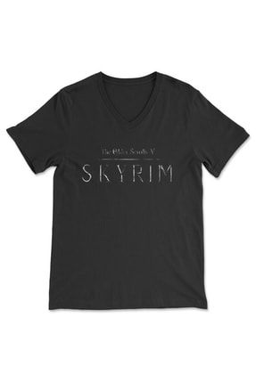The Elder Scrolls Online Siyah V Yaka Tişört Unisex T-shirt 5001WUV