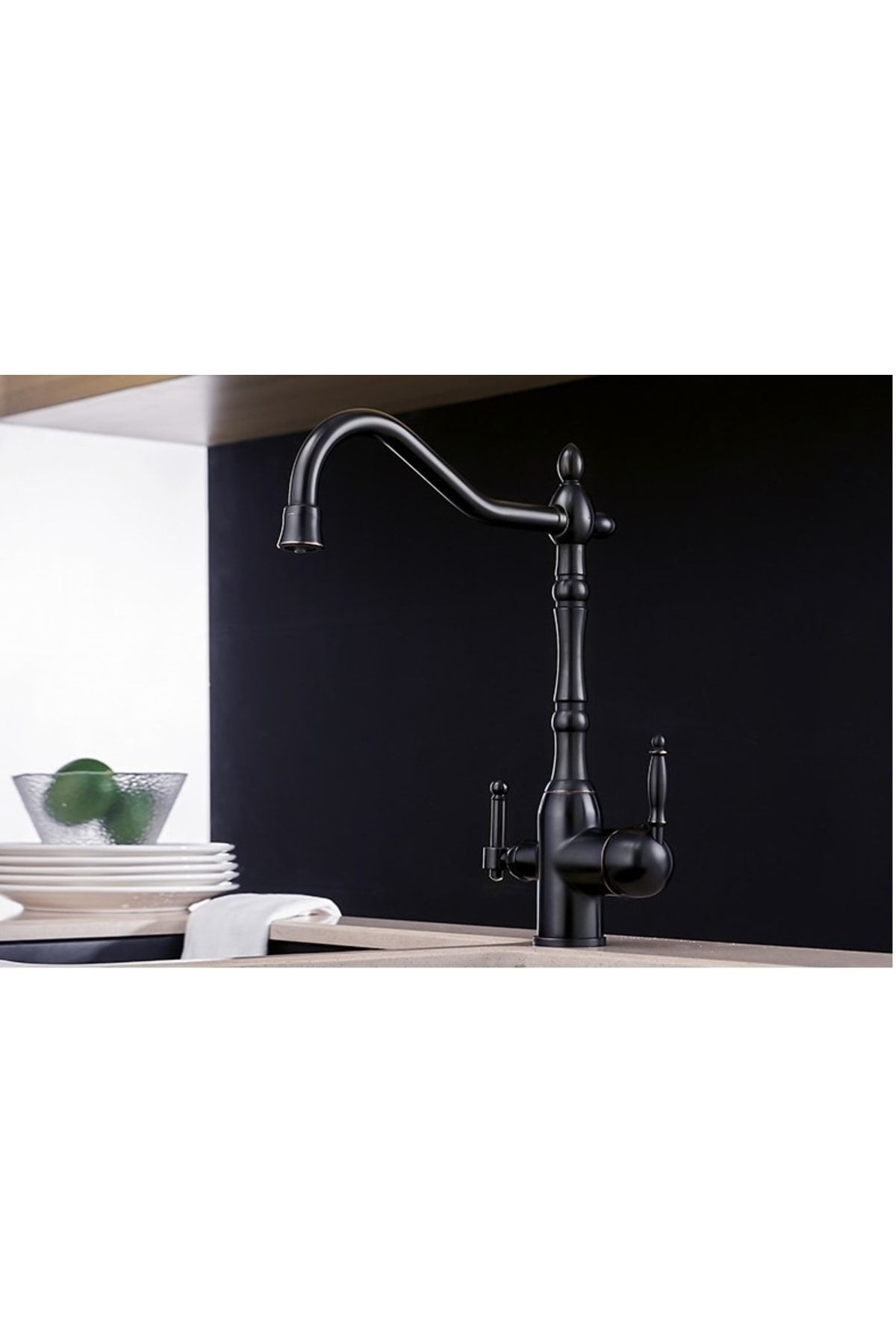 OEM-Kitchen Sink Faucet Dual Flow Water Purification Outlet Matte Black Copper Striped 7 Years Warranty Imported 1