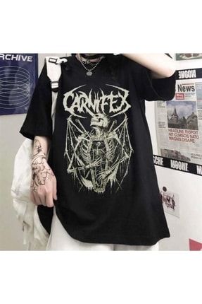 Carnifex The Script Siyah Unisex Oversize T-shirt tişört-vog-carnifex