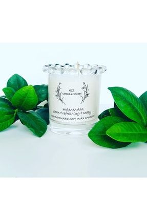 Hammam Boncuk Soya Mum _sabun Kokusu ,ferahlatıcı Bergamot ,çiçeksi ,%100 Doğal, Cam Mumluk Kob08