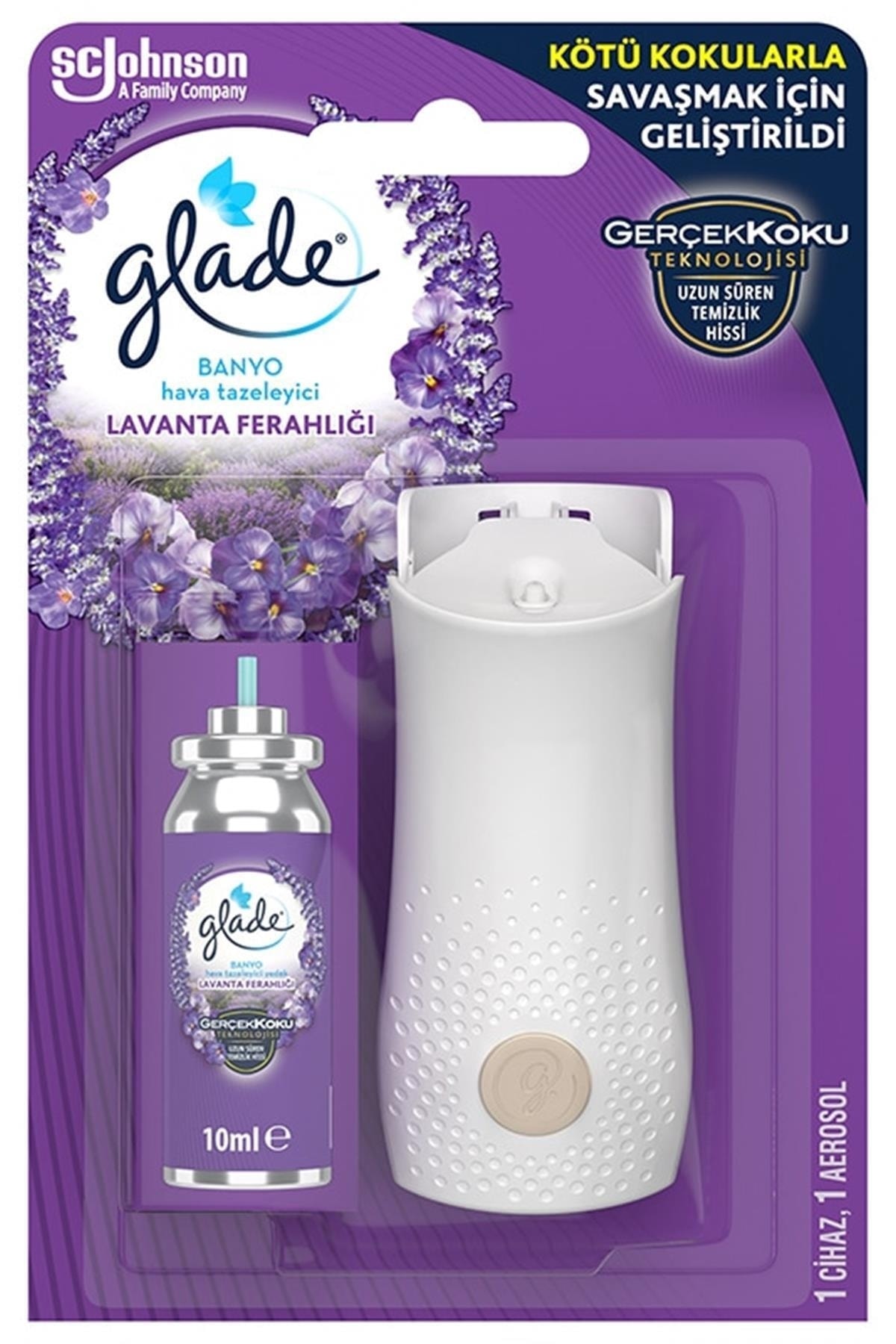 Glade Banyo Hava Tazeleyici Lavanta Ferahlığı Cihaz + Aerosol 10 Ml