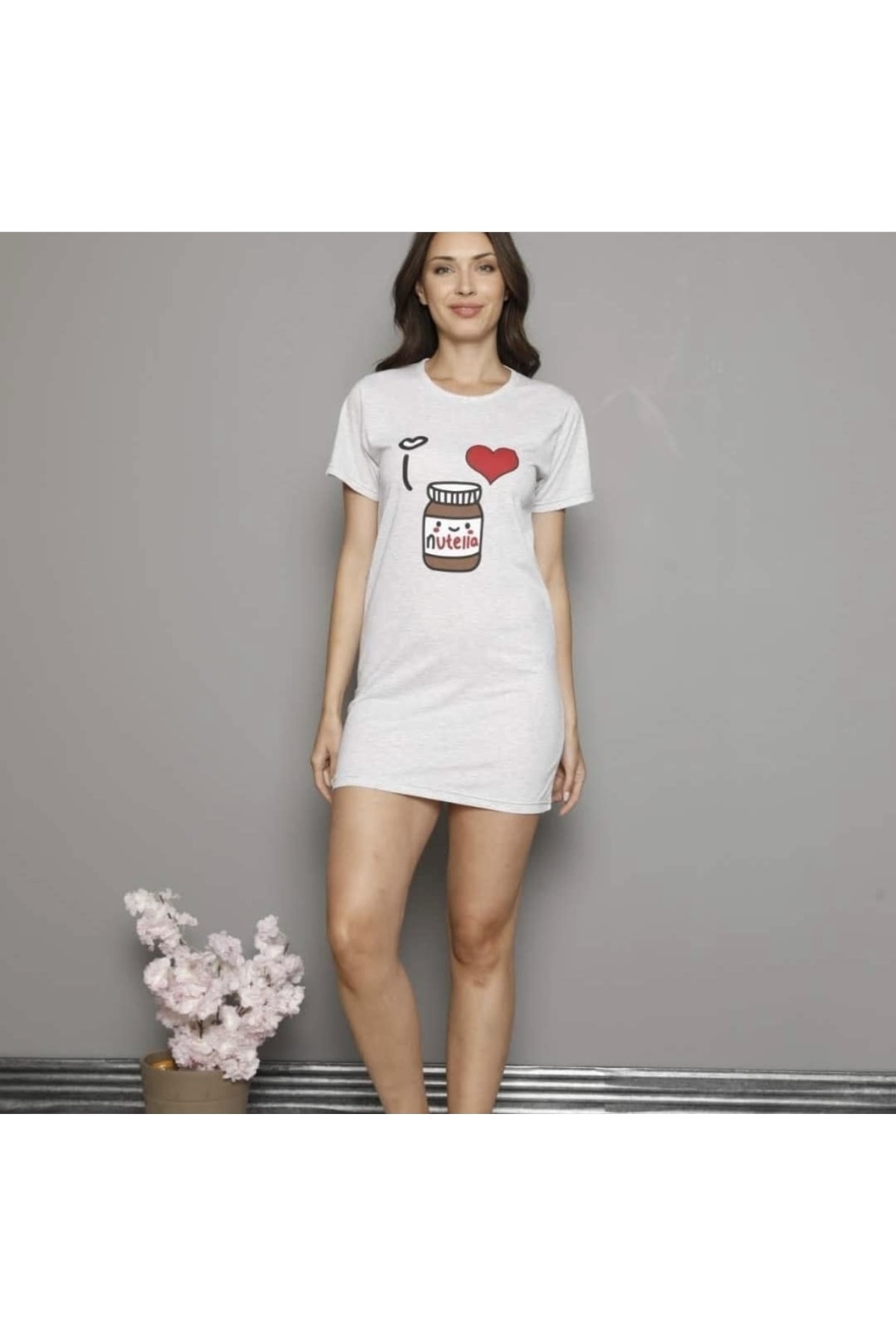 SayaSocks Kadın Nutella Baskılı Gecelik