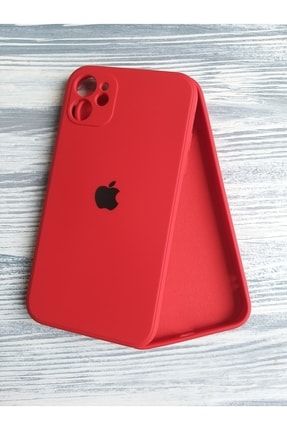 Iphone 11 Uyumlu Köşeli Kalıp Kırmızı Lansman Içi Kadife Silikon Logolu Kılıf MORE64