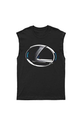 Lexus Siyah Kesik Kol Tişört Unisex Kolsuz T-shirt 8158WKK