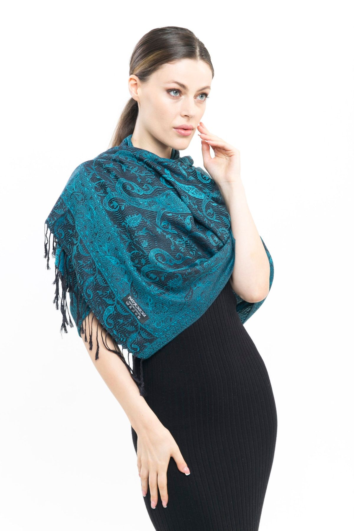 K&B PASHMINA-Cashmere Shawl |   Black Blue |   Does Not Contain Polyester |   Good Quality and Stylish Design 5