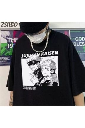 Anime Jujutsu Kaisen Characters Siyah Unisex T-shirt fkw101