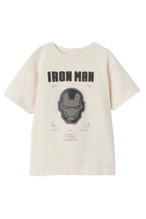 Erkek Çocuk Demir Adam Iron Man Karakter Baskı Krem Renk T-shirt Yeni Sezon TYC00407285849