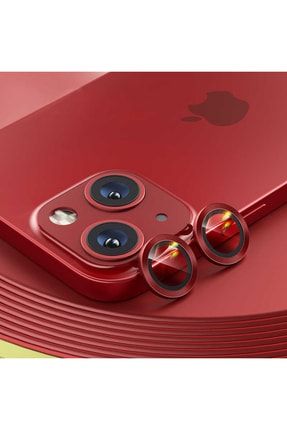 Iphone 13 Uyumlu Kırmızı Renkli Kamera Lensi Koruma AkademiDüzlens082