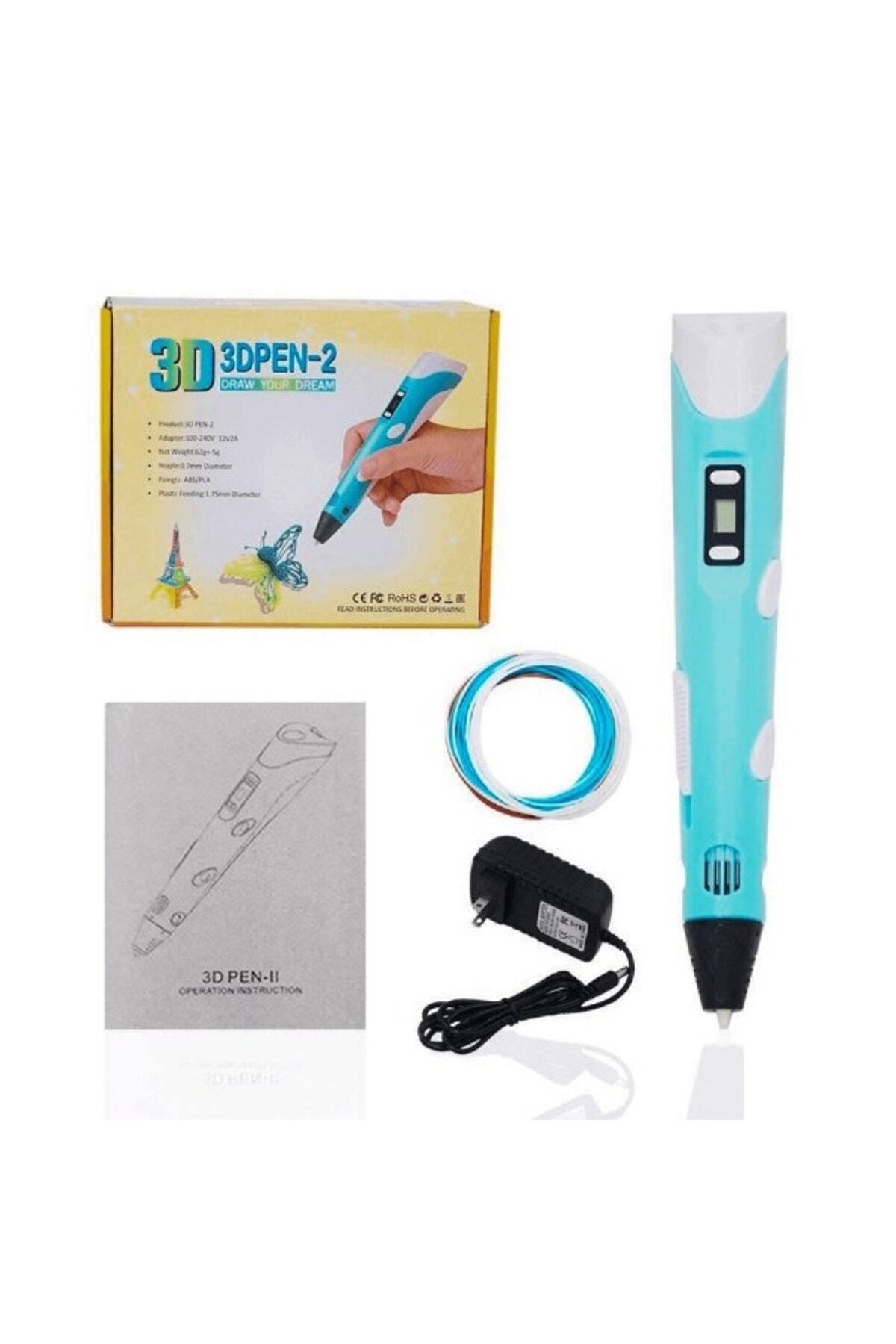 SANEC 3 Boyutlu Yazıcı 3d Pen Baskı Kalemi - Full Set - Mavi