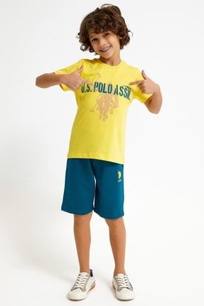 Us Polo Assn Live Boldly Sarı Erkek Çocuk Bermuda Takım 1029 8681255721210