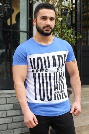 Erkek Sax Mavi T-shirt - 3001