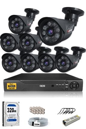 8 Kameralı Set - 5mp Sony Lensli Full Hd Gece Görüşlü Güvenlik Kamerası Sistemi - Cepten Izle DS-2015HD-SET8-320-BLACK