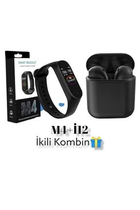 M4 Renkli Ledli Ekran Su Geçirmez Akıllı Bileklik+i12 Tws Bluetooth Kablosuz Uyumlu 66125