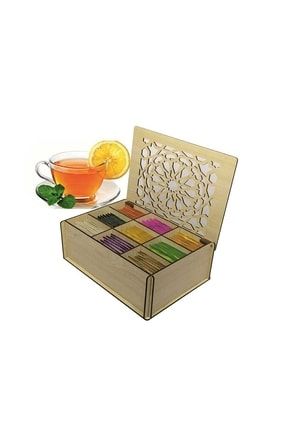 Çay Kutusu, Teabox, 9 Bölme, 45 Adet Karışık Bitki-meyve Çayı, Akçaağaç Desenli VCTB02