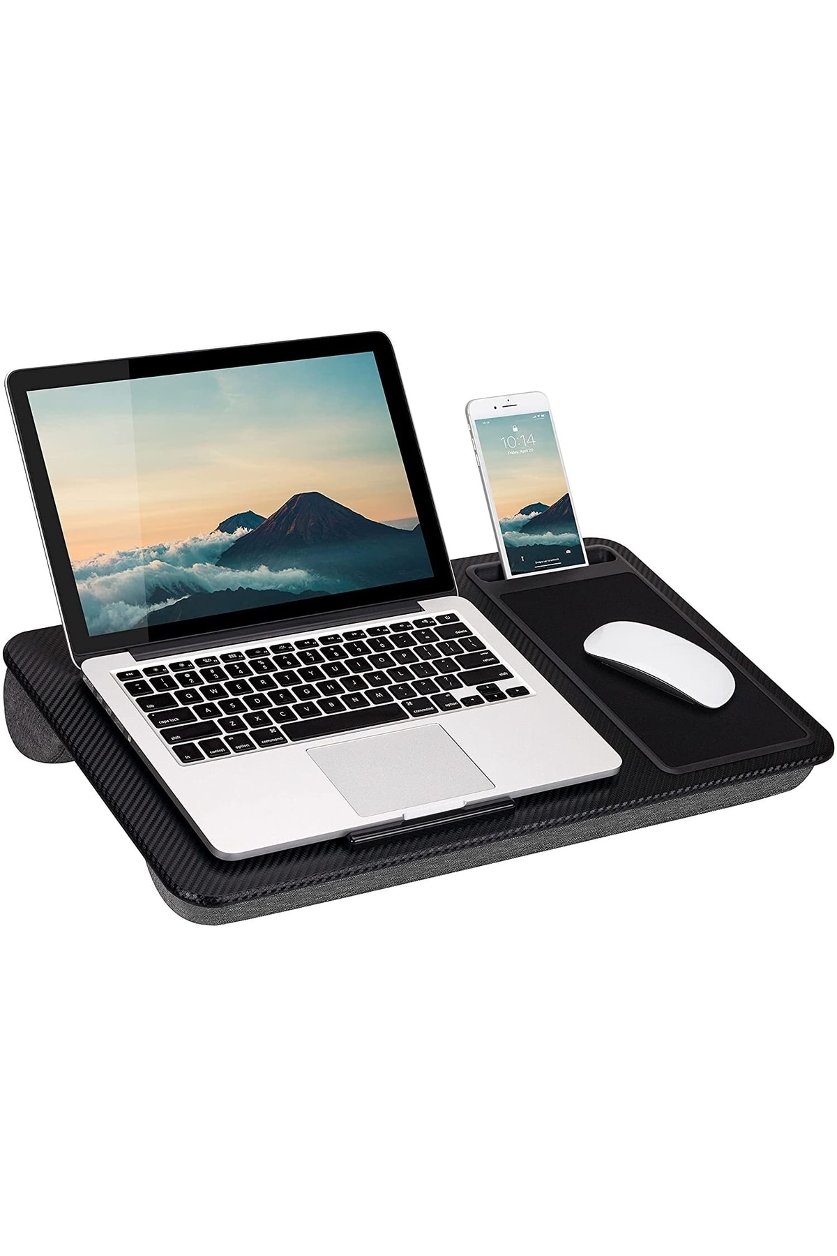 miletus Laptop Sehpası Mouse Padli Telefon Tutacaklı Laptop Masası Laptop Sehpası Bilgisayar Sehpası Puflu