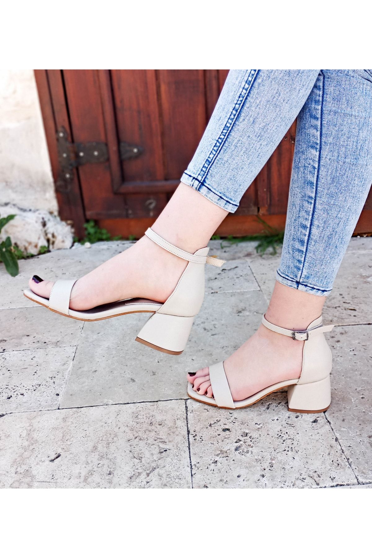 White line sandals sale