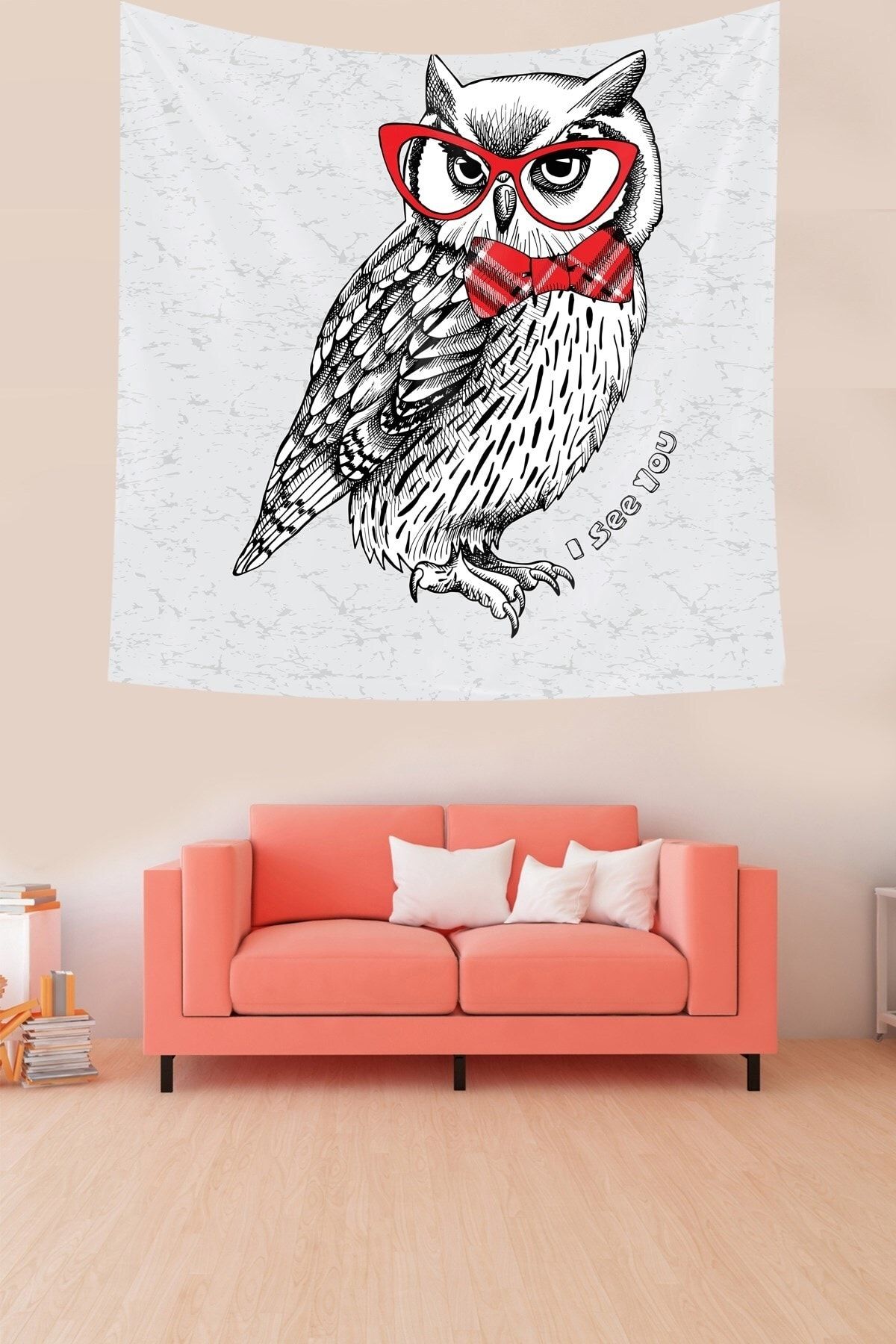 on the clouds Bufniță Înțeleaptă Te Văd Covor De Perete Din Țesătură Texturată Din Catifea Rezistentă La Pete Tapiserie - 50 x 37