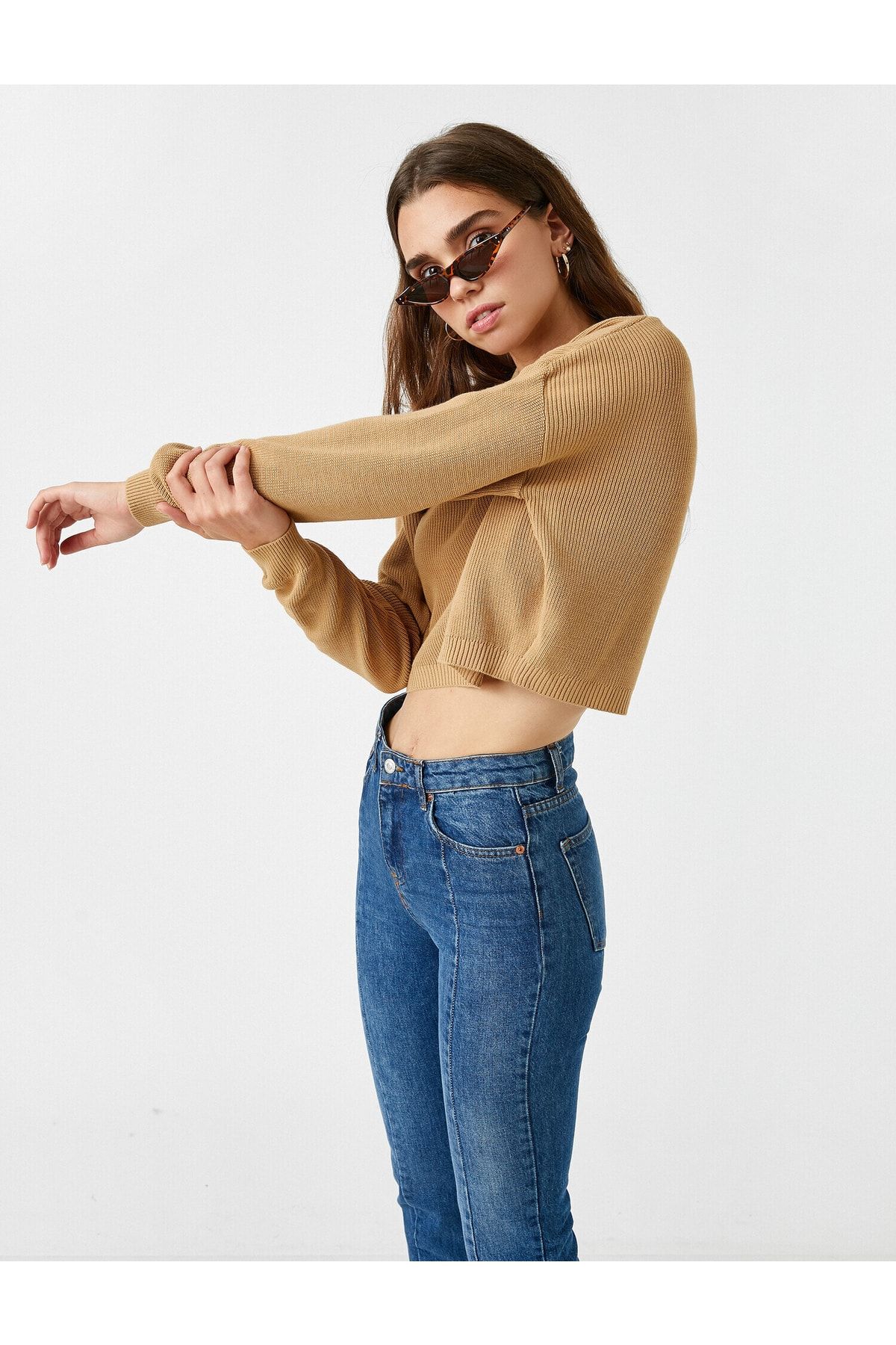 Koton Pullover Beige Oversized Fast ausverkauft