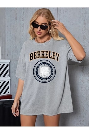 Berkeley Baskılı Tasarım Tshirt TSHx-Gri-Berkeley