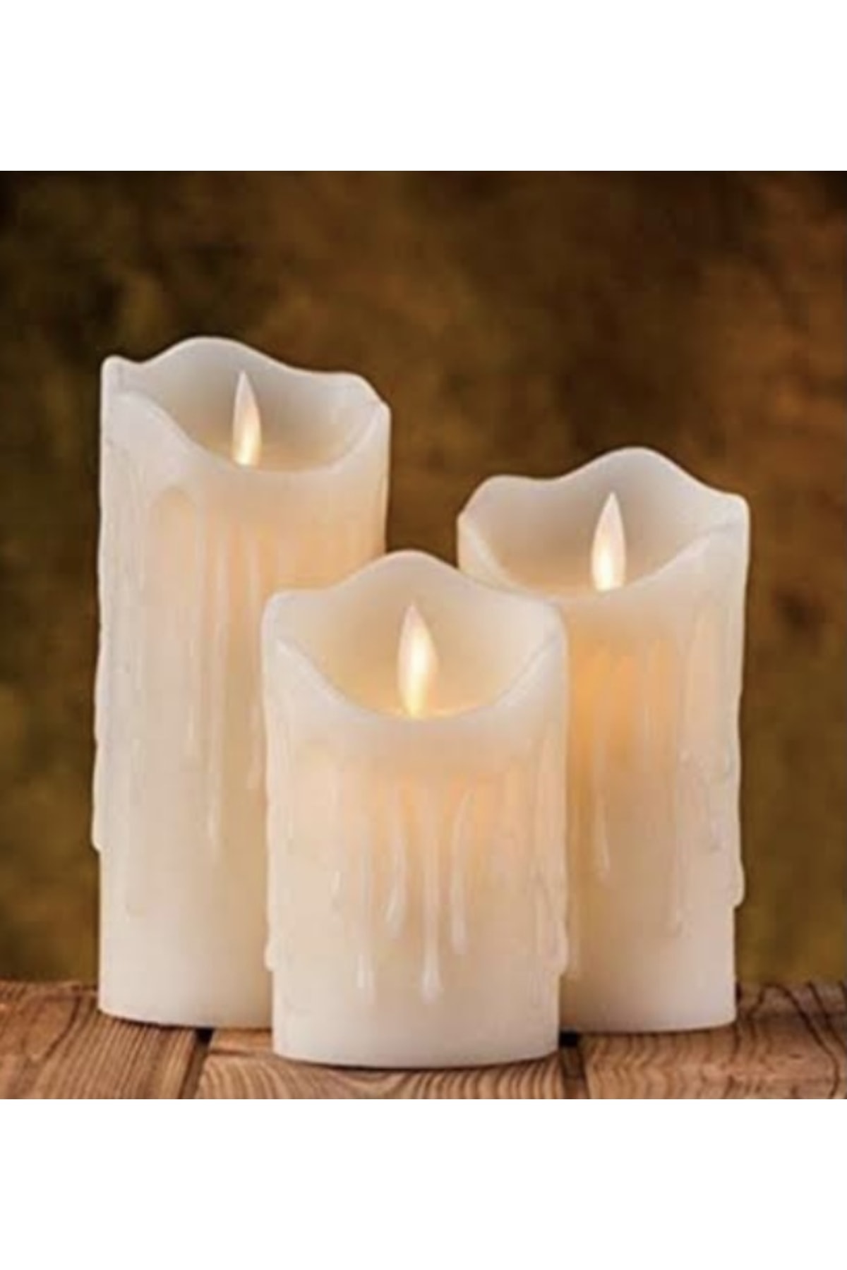 Flaming Melting Ikrem Molten 3-Piece Led Candle