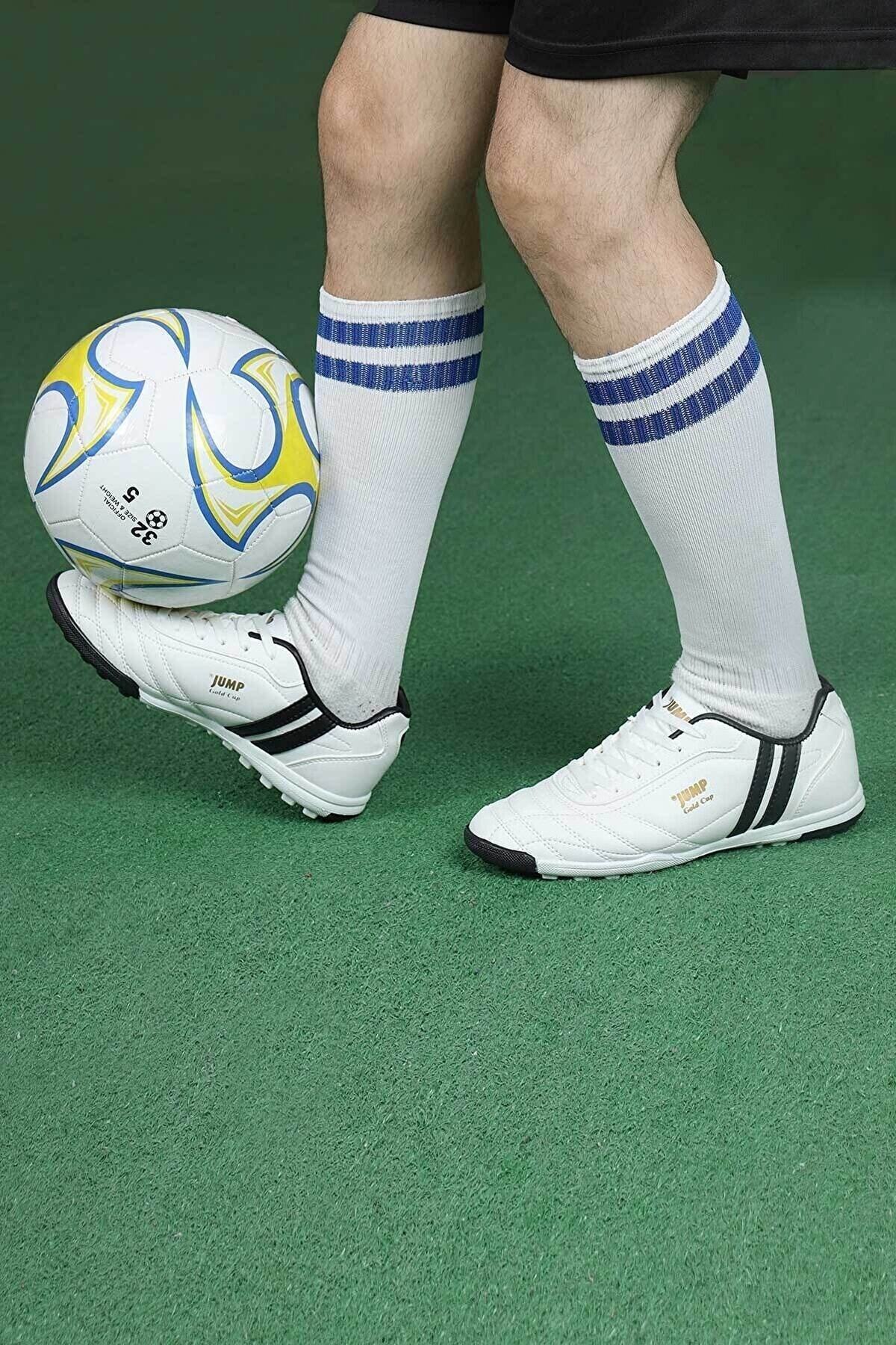13258 کفش Jump فوتبال مردانه مشکی سفید Astroturf 36/45 -1 اورجینال - تصویر 3