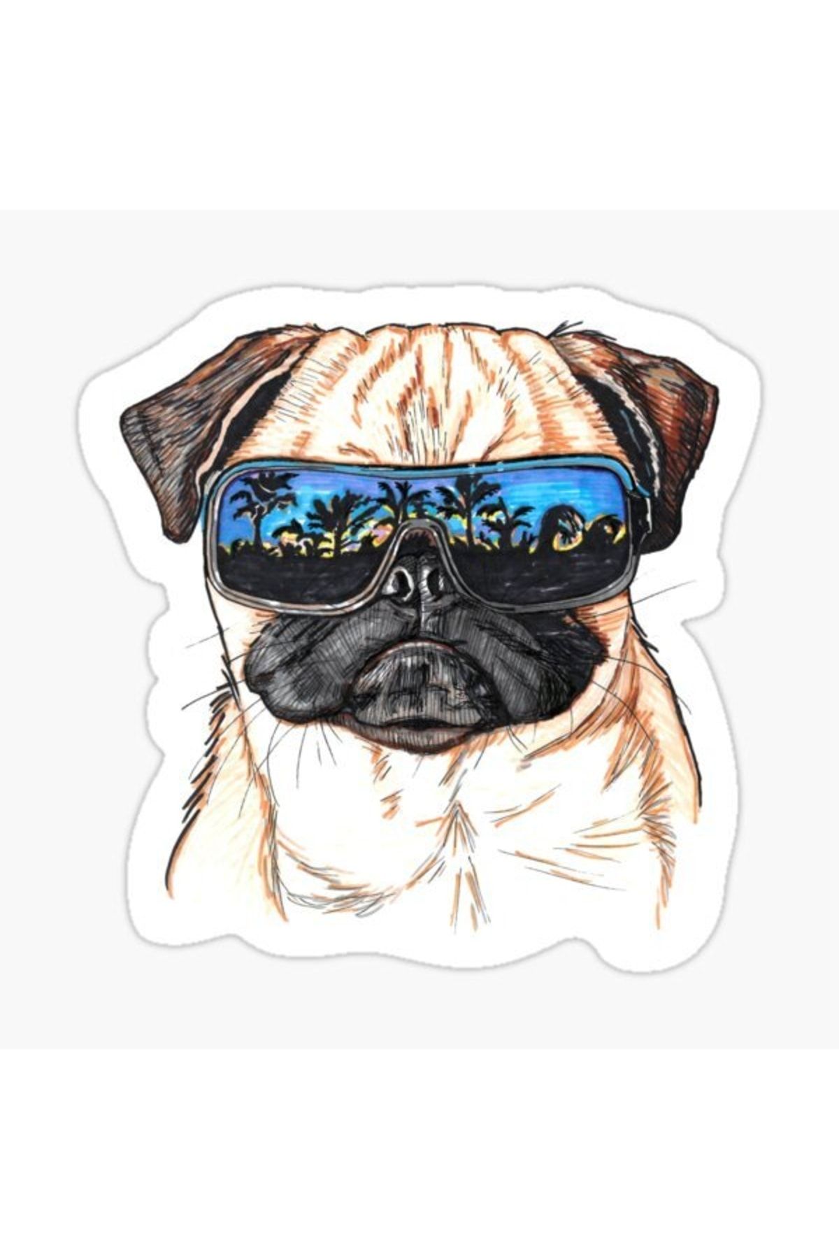 TSC-Autocolant pentru câini rase Pug Auto Auto Paste 17cm N2 1