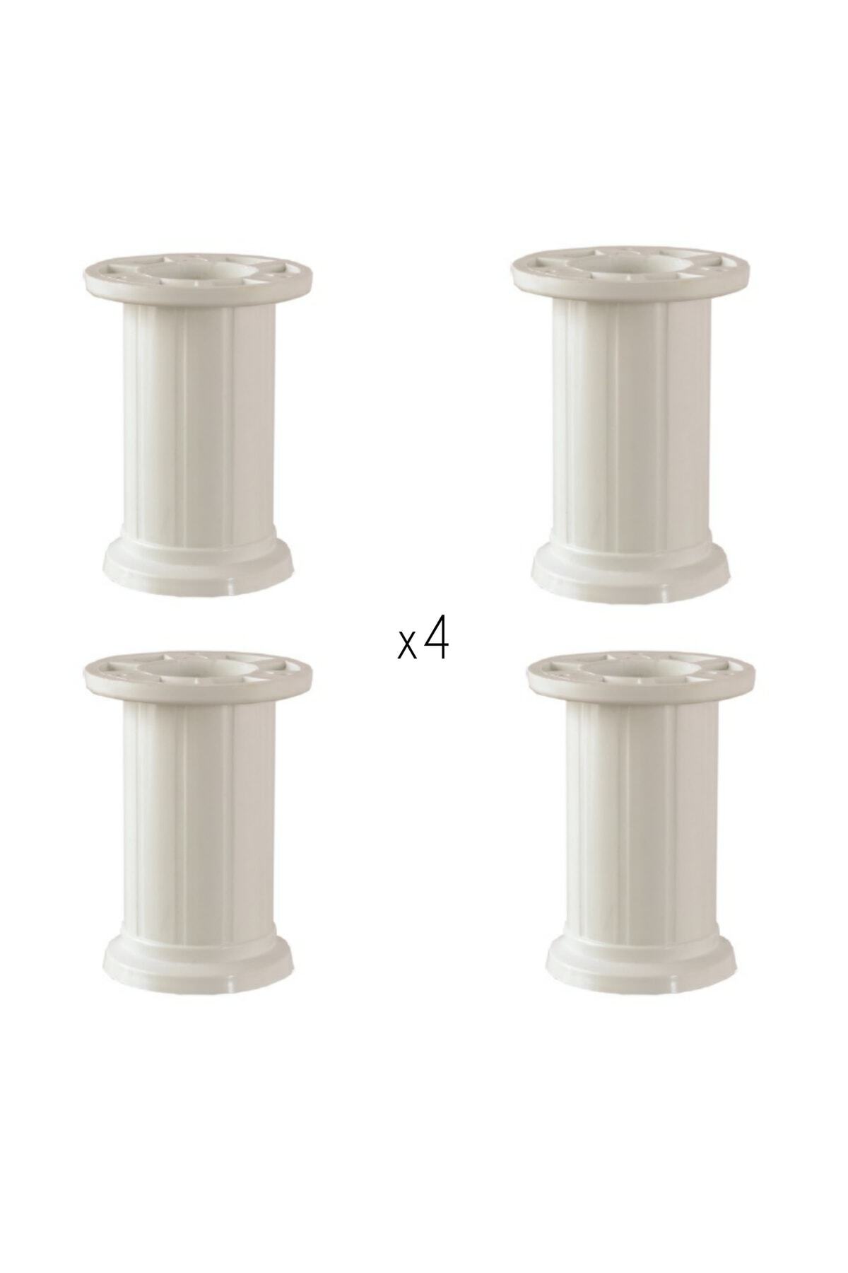 (4 Pieces) Letto White Leg (10cm) Nightstand Console TV Unit Base Seat Furniture Wardrobe Cloakroom Leg