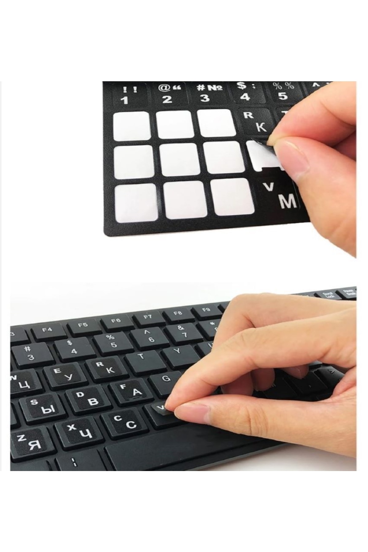 Türkçe Klavye Sticker Beyaz Renk Notebook Ve Pc Uyumlu 3
