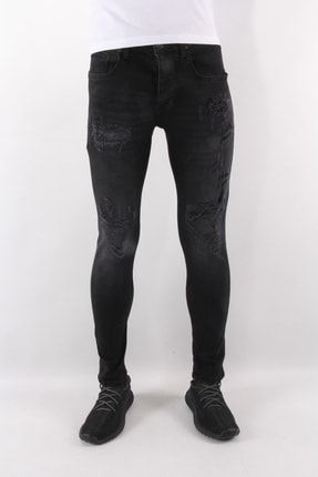 Yırtıklı Büyük Beden Siyah Pantolon DSQ4947