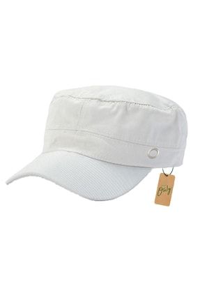 Castro Avcı Kep Şapka Ayarlanabilir Pamuklu Keten Kumaş Tek Beden Unisex Beyaz Castro Şapka