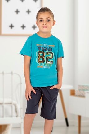 Özkan 31922 Erkek Çocuk Pamuklu Örme Kısa Kollu Kapri Pijama Takımı
