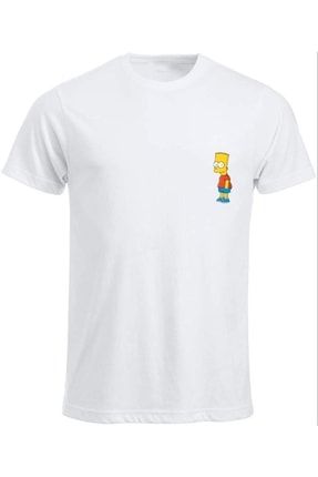 Simpson Baskılı Beyaz T-shirt Basic FN23